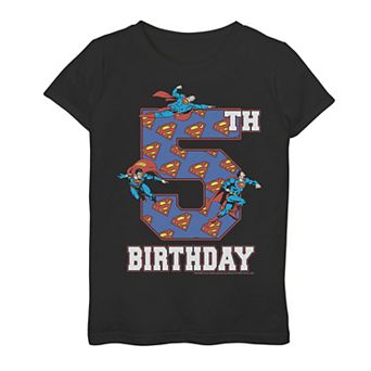 Girls 7-16 Superman 5th Birthday Tee