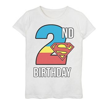 Girls 7-16 Superman Super Two Birthday Poster Tee