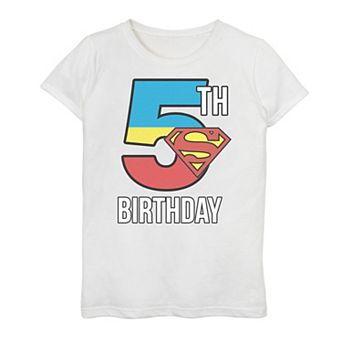 Girls 7-16 Superman Super Five Birthday Poster Tee