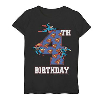 Girls 7-16 Superman 4th Birthday Tee