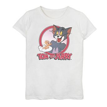 Girls 7-16 Tom And Jerry Retro Style Portrait Tee