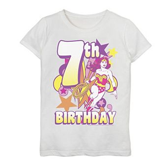 Girls 7-16 Wonder Woman 7th Birthday Tee