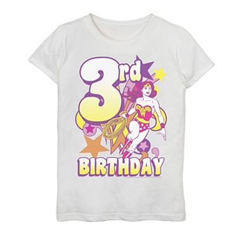 Girls 4-16 Wonder Woman 3rd Birthday Tee