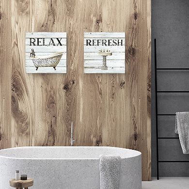 Master Piece Relax Refresh Bathroom Canvas Wall Art 2-piece Set