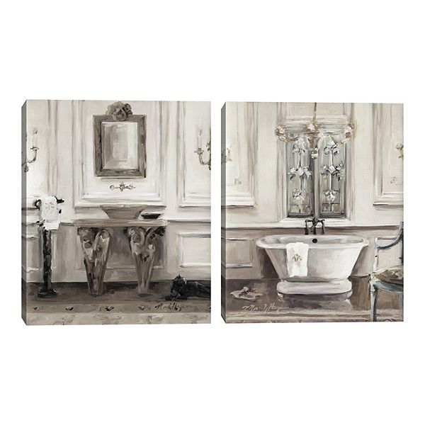 Fine Art Canvas Classical Bath Canvas Wall Art 2piece Set