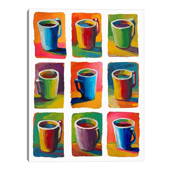 Pretty Coffee Cups 2 | Large Solid-Faced Canvas Wall Art Print | Great Big Canvas