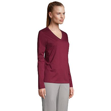 Petite Lands' End Supima Cotton Relaxed V-Neck Tee