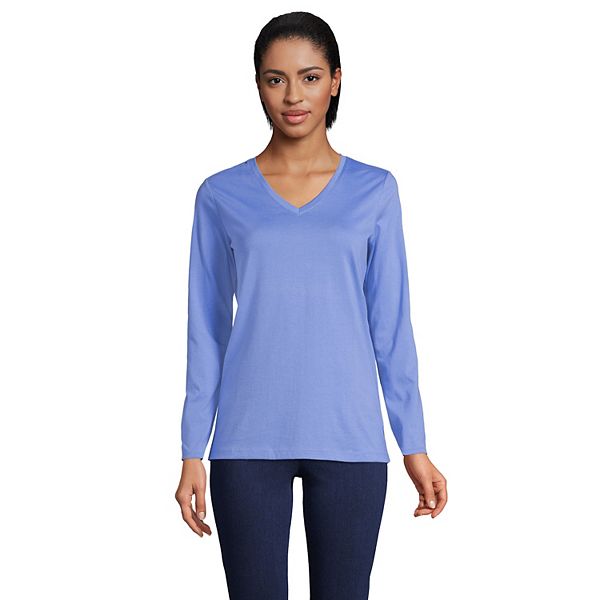 Petite Lands' End Supima Cotton Relaxed V-Neck Tee