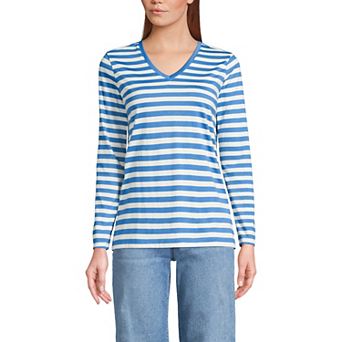 Petite Lands' End Supima Cotton Relaxed V-Neck Tee