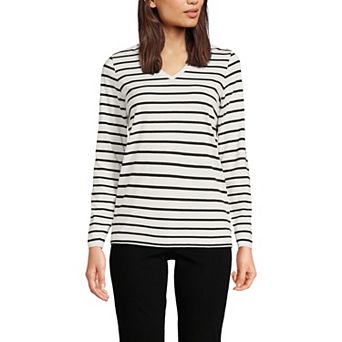 Petite Lands' End Supima Cotton Relaxed V-Neck Tee