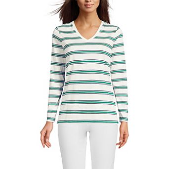 Petite Lands' End Supima Cotton Relaxed V-Neck Tee