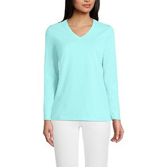 Petite Lands' End Supima Cotton Relaxed V-Neck Tee