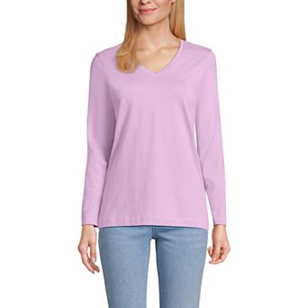 Petite Lands' End Supima Cotton Relaxed V-Neck Tee