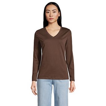 Petite Lands' End Supima Cotton Relaxed V-Neck Tee