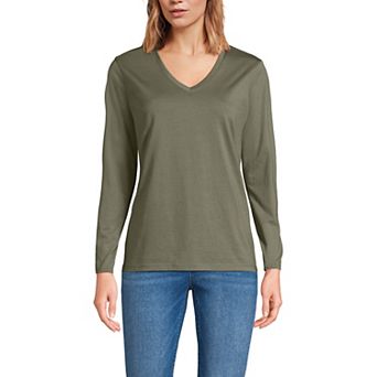 Petite Lands' End Supima Cotton Relaxed V-Neck Tee