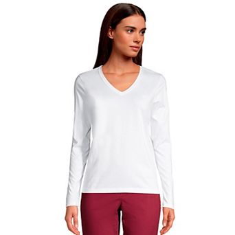 Petite Lands' End Supima Cotton Relaxed V-Neck Tee