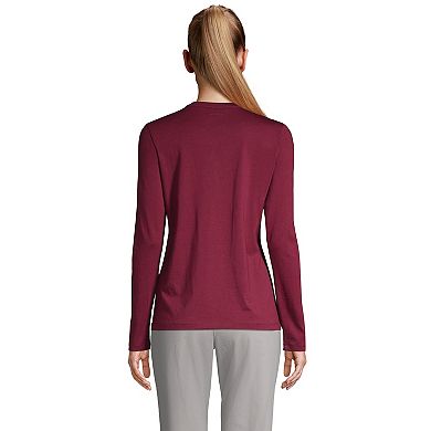 Women's Lands' End Relaxed-Fit Supima Cotton Long Sleeve V-Neck Tee