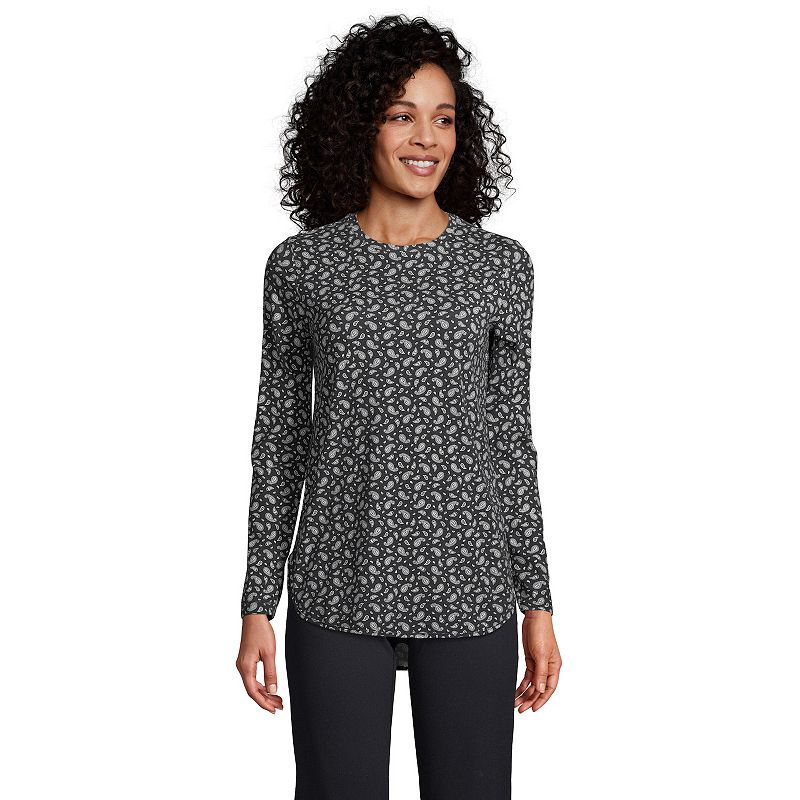 Womens Lands End Moisture-Wicking Long Sleeve Tunic, Size: Small, Oxford