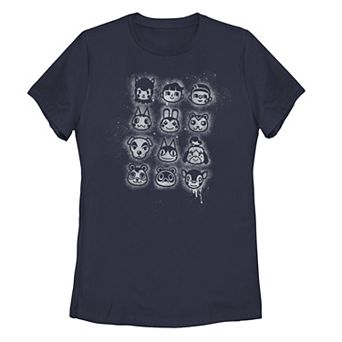 Juniors' Nintendo Animal Crossing Spray Painted Group Shot Tee