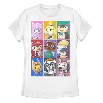 Juniors' Nintendo Animal Crossing Towns Folk Yearbook Photo Style Poster Tee