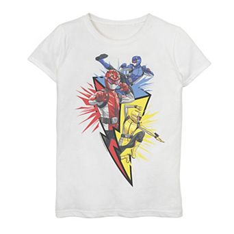 Girls 7-16 Power Rangers Lightning Bolt Trio Tee