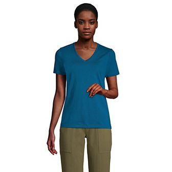 Women's Lands' End Relaxed-Fit Supima Cotton V-Neck Tee