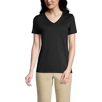 Women's Lands' End Relaxed-Fit Supima Cotton V-Neck Tee