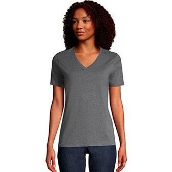 Women's Lands' End Relaxed-Fit Supima Cotton V-Neck Tee