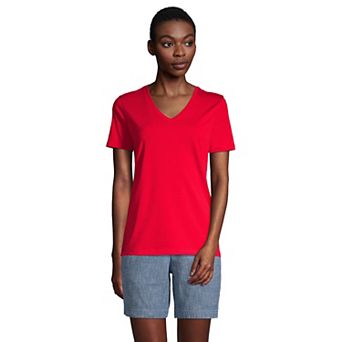 Women's Lands' End Relaxed-Fit Supima Cotton V-Neck Tee