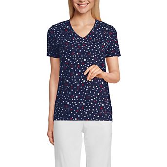 Women's Lands' End Relaxed-Fit Supima Cotton V-Neck Tee