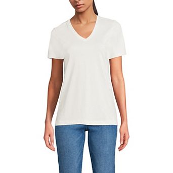 Women's Lands' End Relaxed-Fit Supima Cotton V-Neck Tee