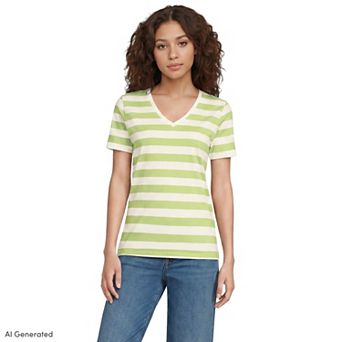 Women's Lands' End Relaxed-Fit Supima Cotton V-Neck Tee