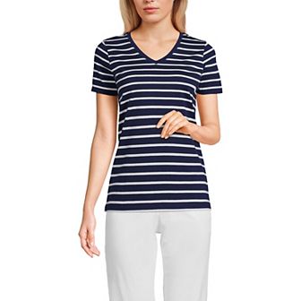 Women's Lands' End Relaxed-Fit Supima Cotton V-Neck Tee