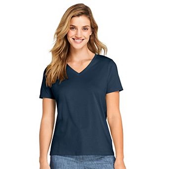 Women's Lands' End Relaxed-Fit Supima Cotton V-Neck Tee