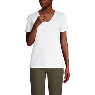 Women's Lands' End Relaxed-Fit Supima Cotton V-Neck Tee