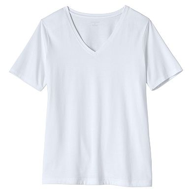 Plus Size Lands' End Relaxed-Fit Supima Cotton V-Neck Tee