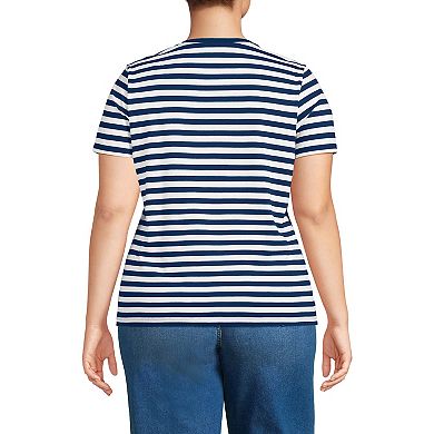 Plus Size Lands' End Relaxed-Fit Supima Cotton V-Neck Tee