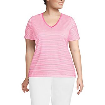 Plus Size Lands' End Relaxed-Fit Supima Cotton V-Neck Tee