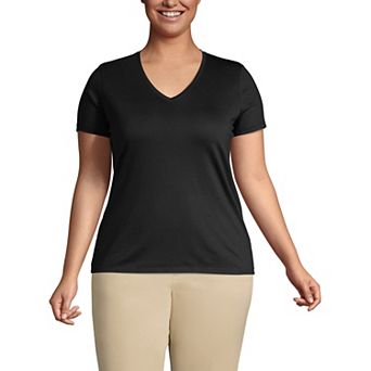 Plus Size Lands' End Relaxed-Fit Supima Cotton V-Neck Tee