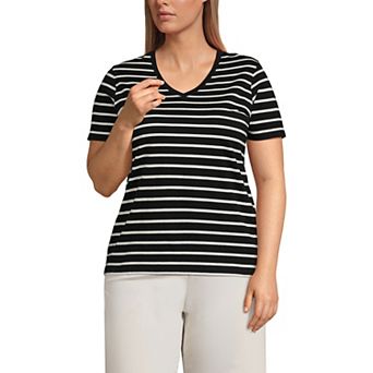 Plus Size Lands' End Relaxed-Fit Supima Cotton V-Neck Tee