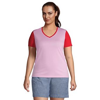 Plus Size Lands' End Relaxed-Fit Supima Cotton V-Neck Tee
