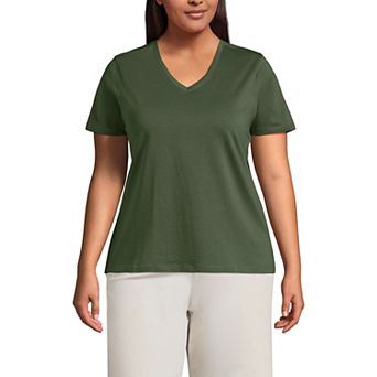 Plus Size Lands' End Relaxed-Fit Supima Cotton V-Neck Tee