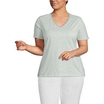 Plus Size Lands' End Relaxed-Fit Supima Cotton V-Neck Tee