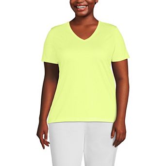 Plus Size Lands' End Relaxed-Fit Supima Cotton V-Neck Tee
