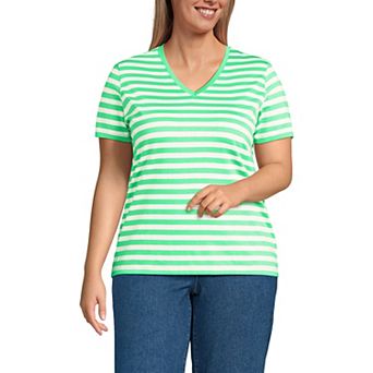 Plus Size Lands' End Relaxed-Fit Supima Cotton V-Neck Tee