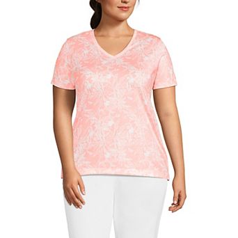 Plus Size Lands' End Relaxed-Fit Supima Cotton V-Neck Tee