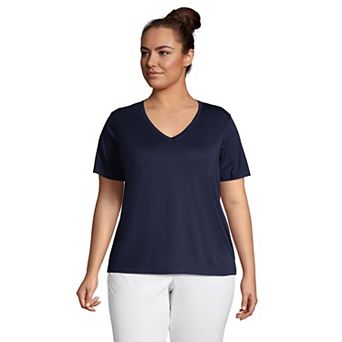 Plus Size Lands' End Relaxed-Fit Supima Cotton V-Neck Tee