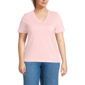 Plus Size Lands' End Relaxed-Fit Supima Cotton V-Neck Tee