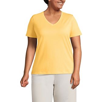 Plus Size Lands' End Relaxed-Fit Supima Cotton V-Neck Tee
