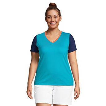Plus Size Lands' End Relaxed-Fit Supima Cotton V-Neck Tee